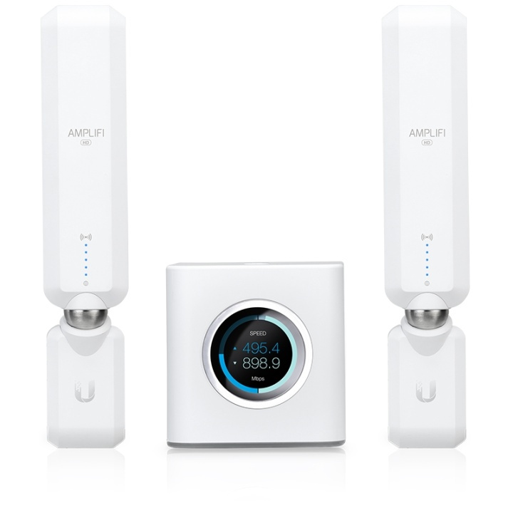 Ubiquiti AmpliFi hemrouter, 2x Meshpunkter, Plug and Play, Upp till 5 i gruppen DATORER & KRINGUTRUSTNING / Nätverk / Routrar hos TP E-commerce Nordic AB (38-62553)