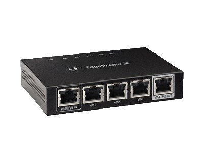 Ubiquiti EdgeRouter X, 5-portar, Gigabit, Passiv PoE, svart i gruppen DATORER & KRINGUTRUSTNING / Nätverk / PoE hos TP E-commerce Nordic AB (38-62557)