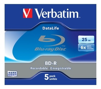 Verbatim BD-R SL Datalife, 25GB, 6x hastighet, 5-pack, BD-R version1.3 i gruppen HEMELEKTRONIK / Lagringsmedia / CD/DVD/BD-skivor / Blu-Ray hos TP E-commerce Nordic AB (38-62606)