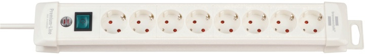 Brennenstuhl Grendosa Premium-Line 8-Way 3.00 m Vit - Jordad Kontakt TYPE F i gruppen HEM, HUSHÅLL & TRÄDGÅRD / El & Belysning / Grenuttag hos TP E-commerce Nordic AB (38-62760)