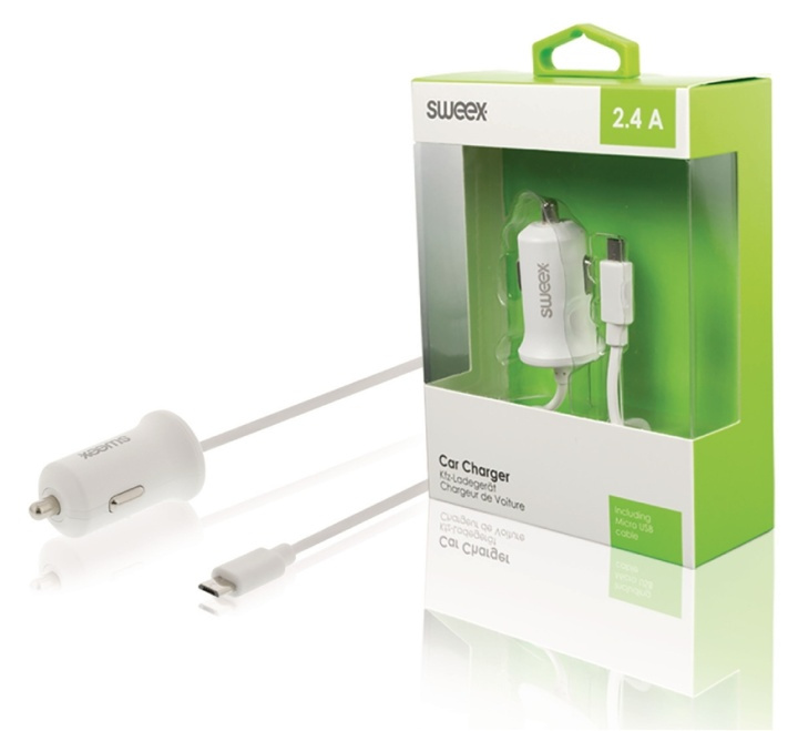 Sweex Billaddare 2.4 A Micro USB Vit i gruppen SMARTPHONE & SURFPLATTOR / Laddare & Kablar / Billaddare / Billaddare microUSB hos TP E-commerce Nordic AB (38-63720)