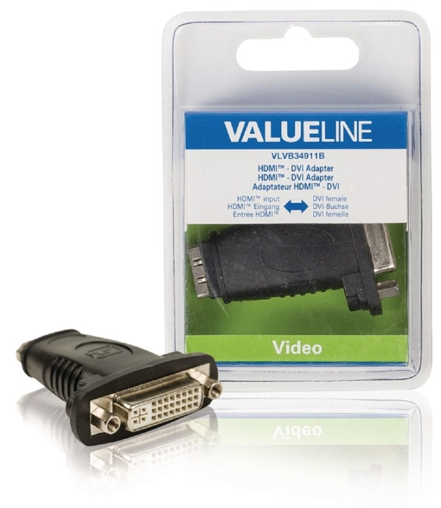 Valueline High Speed HDMI med Ethernet Adapter HDMI Hona - DVI-D 24+1p hona Svart i gruppen HEMELEKTRONIK / Kablar & Adaptrar / HDMI / Adaptrar hos TP E-commerce Nordic AB (38-63861)