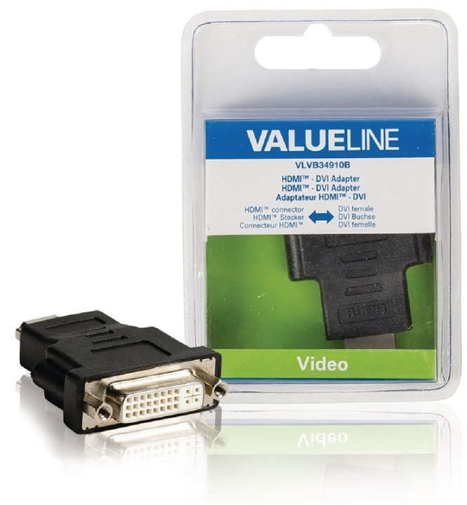 Valueline High Speed HDMI med Ethernet Adapter HDMI Kontakt - DVI-D 24+1p hona Svart i gruppen HEMELEKTRONIK / Kablar & Adaptrar / HDMI / Adaptrar hos TP E-commerce Nordic AB (38-63863)