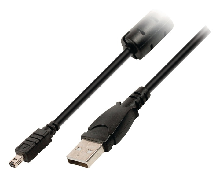 USB 2.0-kabel USB A hane - Minolta 8-stifts hankontakt 2.00 m Svart i gruppen HEMELEKTRONIK / Foto & Video / Fotoutrustning / Kablar hos Teknikproffset Nordic AB (38-63958)