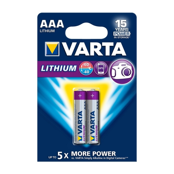 Litiumbatteri AAA 2-Blister Card i gruppen HEMELEKTRONIK / Batterier & Laddare / Batterier / AAA hos TP E-commerce Nordic AB (38-63996)