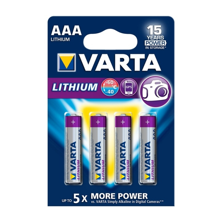 Litiumbatteri AAA 4-Blister Card i gruppen HEMELEKTRONIK / Batterier & Laddare / Batterier / AAA hos TP E-commerce Nordic AB (38-63997)