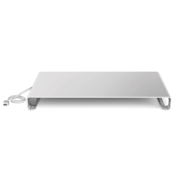 Desire2 Monitorställ Riser Universal 3x USB-A, 1x Type-C, Silver i gruppen DATORER & KRINGUTRUSTNING / Bärbara datorer & tillbehör / Övrigt hos TP E-commerce Nordic AB (38-64077)