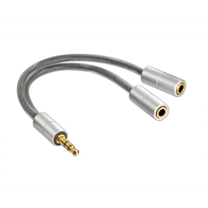 Hama Mobil Hörlursförgr. 3,5mm - 2x3,5mm Aluline i gruppen HEMELEKTRONIK / Ljud & Bild / Hörlurar & Tillbehör / Tillbehör hos TP E-commerce Nordic AB (38-64633)