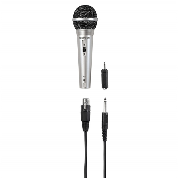 Hama THOMSON Mikrofon M151 Dynamisk Silver, XLR Kontakt i gruppen HEMELEKTRONIK / Ljud & Bild / Högtalare & Tillbehör / Tillbehör hos TP E-commerce Nordic AB (38-64816)