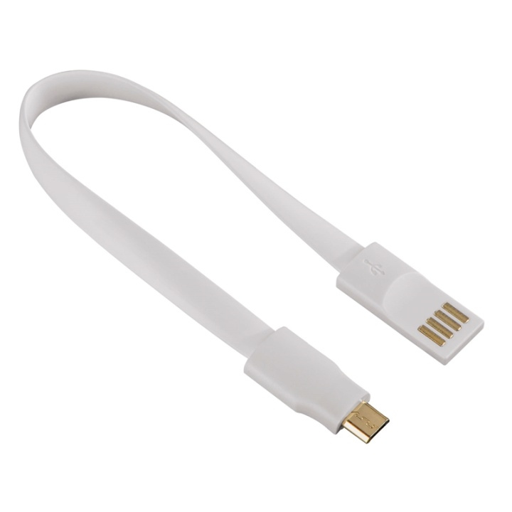 HAMA Synkkabel MicroUSB Vit 0,2m Magnet i gruppen SMARTPHONE & SURFPLATTOR / Laddare & Kablar / Kablar / Kablar microUSB hos TP E-commerce Nordic AB (38-65984)