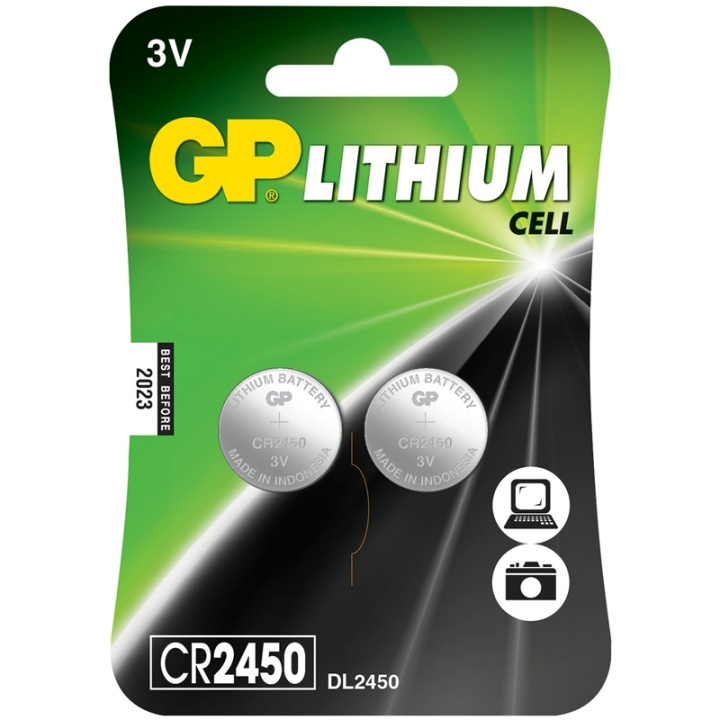 GP CR2450 3V Knappcell 2-pack i gruppen HEMELEKTRONIK / Batterier & Laddare / Batterier / Knappcell hos TP E-commerce Nordic AB (38-66540)
