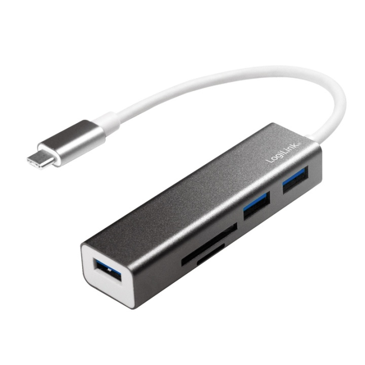 LogiLink USB-C Hub 3port+minneskortsläs i gruppen DATORER & KRINGUTRUSTNING / Datortillbehör / USB-hubbar hos TP E-commerce Nordic AB (38-66589)