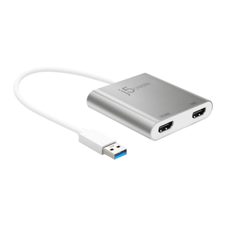 J5 USB 3.0 till Dual-HDMI, Flerskärmsadapter, 4K, USB 3.0, silver i gruppen HEMELEKTRONIK / Kablar & Adaptrar / HDMI / Adaptrar hos TP E-commerce Nordic AB (38-66949)