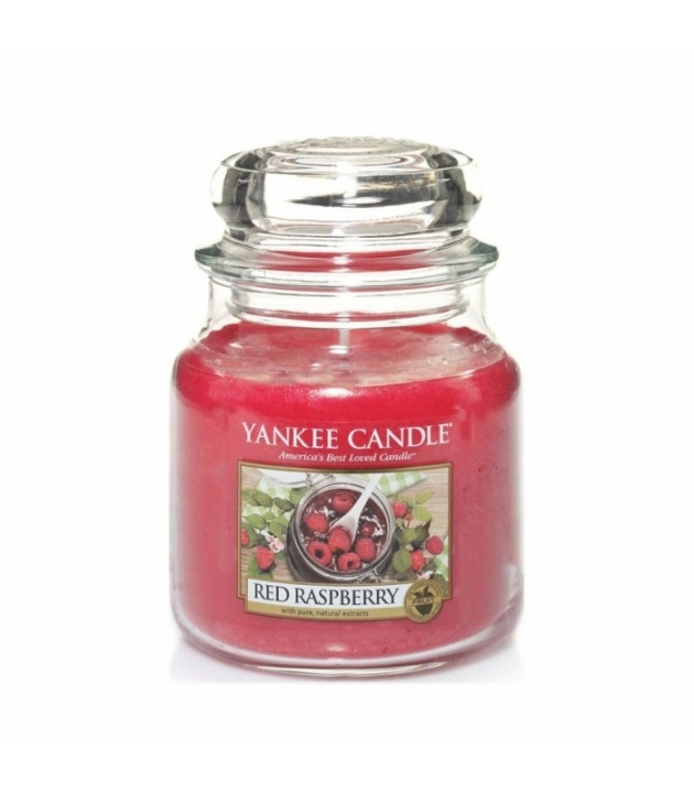Yankee Candle Classic Medium Jar Red Raspberry Candle 411g i gruppen SKÖNHET & HÄLSA / Doft & Parfym / Övrig doft / Doftljus hos TP E-commerce Nordic AB (38-67677)