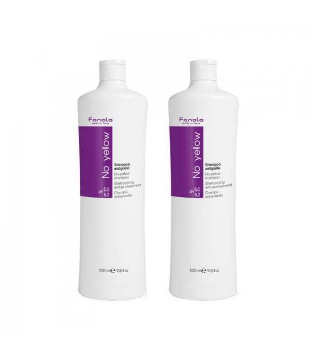 2-pack Fanola No Yellow Schampoo 1000ml i gruppen SKÖNHET & HÄLSA / Hår & Styling / Hårvårdsprodukter / Hårfärg / Silverschampo hos TP E-commerce Nordic AB (38-68159)