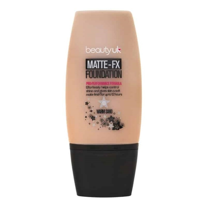 Beauty UK Matte FX Foundation - No.3 Warm Sand i gruppen SKÖNHET & HÄLSA / Makeup / Basmakeup / Foundation hos TP E-commerce Nordic AB (38-68923)