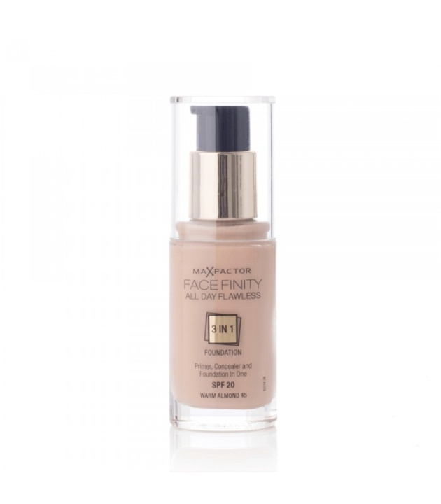 Max Factor Facefinity 3 In 1 Foundation 45 Warm Almond i gruppen SKÖNHET & HÄLSA / Makeup / Basmakeup / Foundation hos TP E-commerce Nordic AB (38-68984)