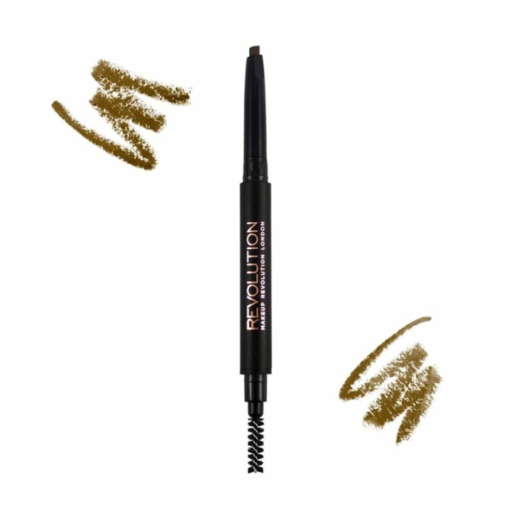 Makeup Revolution Duo Brow Pencil Brown i gruppen SKÖNHET & HÄLSA / Makeup / Ögon & Ögonbryn / Ögonbrynspenna hos TP E-commerce Nordic AB (38-69859)