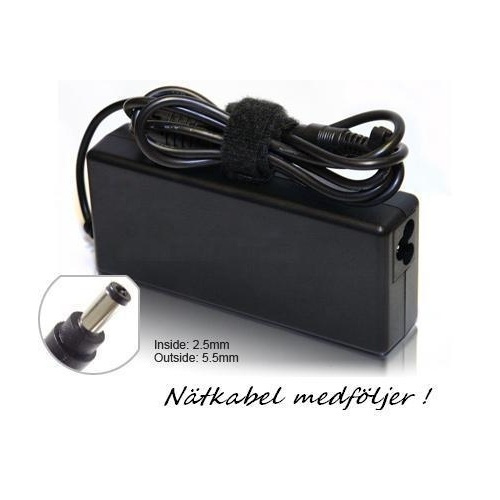 AC Adapter till Fujitsu Siemens, 20V 4.5A 90W (5.5x2.5mm) i gruppen DATORER & KRINGUTRUSTNING / Bärbara datorer & tillbehör / Datorladdare / Laddare till laptop / Fujitsu Siemens hos TP E-commerce Nordic AB (38-7078)