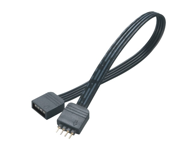 Akasa Förlängningskabel för LED ljusslingor, 50cm, 4pin hane till hona, svart i gruppen HEMELEKTRONIK / Belysning / Tillbehör hos TP E-commerce Nordic AB (38-71515)