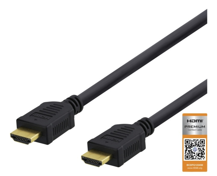 DELTACO High-Speed Premium HDMI-kabel, 3m, Ethernet, 4K UHD, svart i gruppen HEMELEKTRONIK / Kablar & Adaptrar / HDMI / Kablar hos TP E-commerce Nordic AB (38-71638)