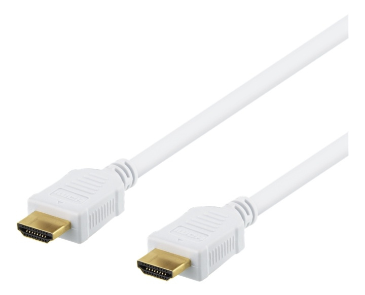 DELTACO High-Speed HDMI-kabel, 5m, Ethernet, 4K UHD, vit i gruppen HEMELEKTRONIK / Kablar & Adaptrar / HDMI / Kablar hos TP E-commerce Nordic AB (38-71639)