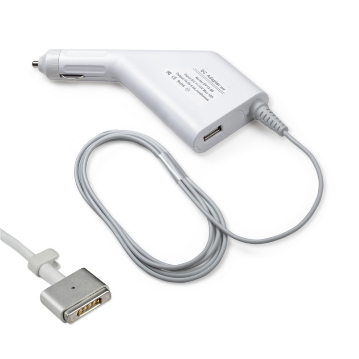 Billaddare till Apple Macbook, 20V 4.25A, Magsafe 2 (85W) i gruppen DATORER & KRINGUTRUSTNING / Bärbara datorer & tillbehör / Datorladdare / Billaddare hos TP E-commerce Nordic AB (38-7168)
