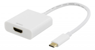 DELTACO USB-C till HDMI adapter, 4096x2160 30Hz, vit