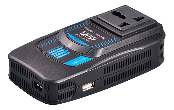 CAR120 Power Inverter, modifierad sinusvåg, 230V, 24V DC, USB 5V 2,1A, i gruppen DATORER & KRINGUTRUSTNING / Datortillbehör / Övrigt hos TP E-commerce Nordic AB (38-71816)