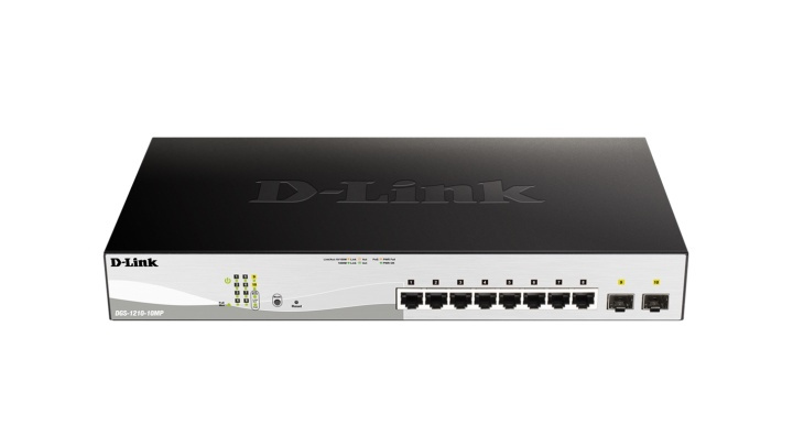 D-Link 10-port Hanterad switch, 2x SFP, 130W PoE +, Gigabit, vit i gruppen DATORER & KRINGUTRUSTNING / Nätverk / Switchar hos TP E-commerce Nordic AB (38-71845)