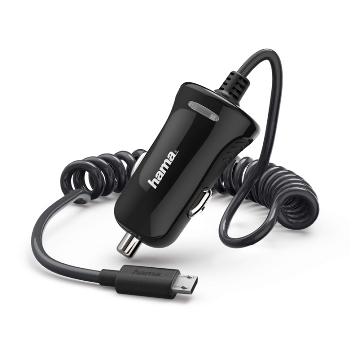 Hama Laddare 12V Microusb 2,4A Fast Kabel Svart i gruppen SMARTPHONE & SURFPLATTOR / Laddare & Kablar / Billaddare / Billaddare microUSB hos TP E-commerce Nordic AB (38-72131)