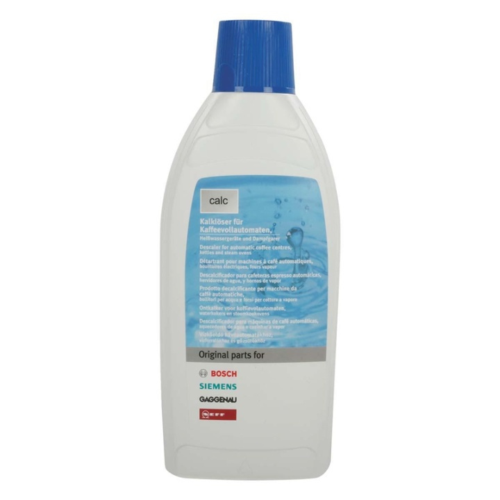 Bosch Flytande avkalkningsmedel för helautomatiska kaffemaskiner - Kaffebryggare - Vattenkokare och ångugnar med vattentank - 500 ml i gruppen HEM, HUSHÅLL & TRÄDGÅRD / Hushållsmaskiner / Kaffemaskiner & Tillbehör / Filter & Tillbehör hos TP E-commerce Nordic AB (38-72294)