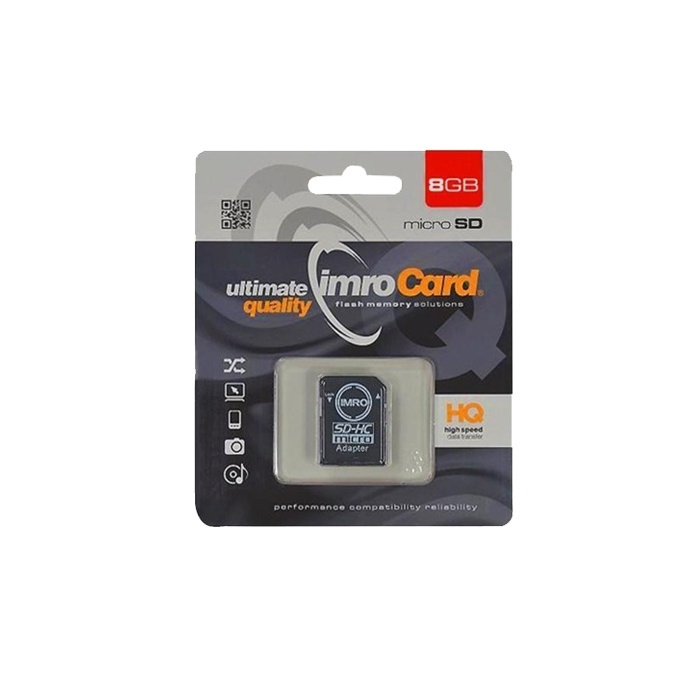 IMRO MicroSDHC 8GB cl.10 med adapter i gruppen HEMELEKTRONIK / Lagringsmedia / Minneskort / Micro SD/HC/XC hos TP E-commerce Nordic AB (38-72575)