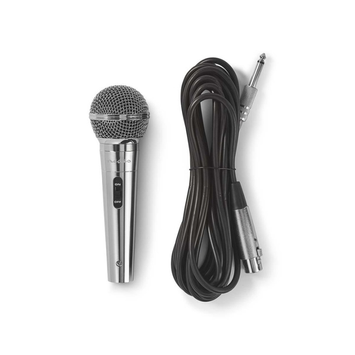 Nedis Trådad Mikrofon | Kardioid | Avtagbar kabel | 5.00 m | 80 Hz - 13 kHz | 600 Ohm | -72 dB | På / av-knapp | Metall | Silver i gruppen HEMELEKTRONIK / Ljud & Bild / Handhållna mikrofoner hos TP E-commerce Nordic AB (38-72741)