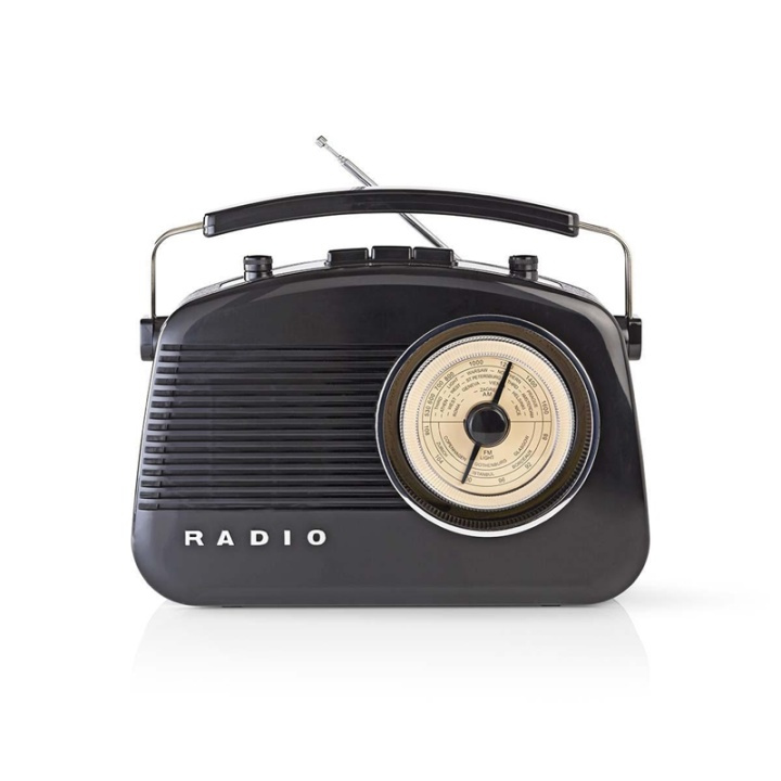Nedis FM-radio | Bordsdesign | AM / FM | Batteridriven / Strömadapter | Analog | 4.5 W | IP20 | Bärhandtag | Svart i gruppen HEMELEKTRONIK / Ljud & Bild / Hemmabio, HiFi & Bärbart / Radio & Väckarklockor / Radio hos TP E-commerce Nordic AB (38-72748)
