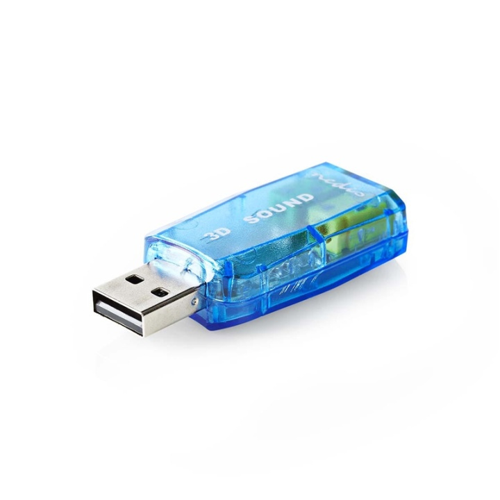 Ljudkort | 3D-ljud 5.1 | USB 2.0 | Dubbel 3.5 mm kontaktdon i gruppen DATORER & KRINGUTRUSTNING / Datortillbehör / Externa ljudkort hos TP E-commerce Nordic AB (38-72924)