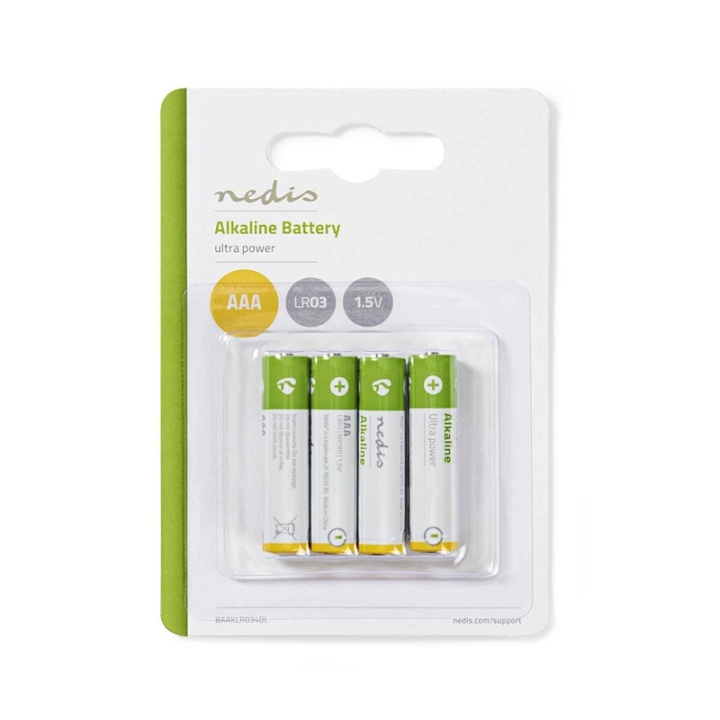 Nedis Alkaline Batteri AAA | 1.5 V DC | 4-Pack i gruppen HEMELEKTRONIK / Batterier & Laddare / Batterier / AAA hos TP E-commerce Nordic AB (38-72968)