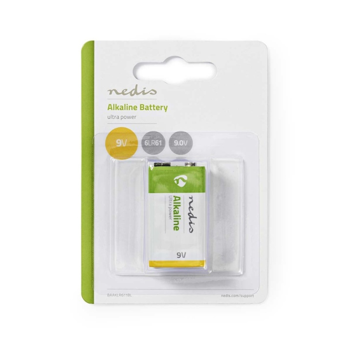 Nedis Alkaline batteri 9V | 6LR61 | 1-Pack i gruppen HEMELEKTRONIK / Batterier & Laddare / Batterier / 9V hos TP E-commerce Nordic AB (38-72971)