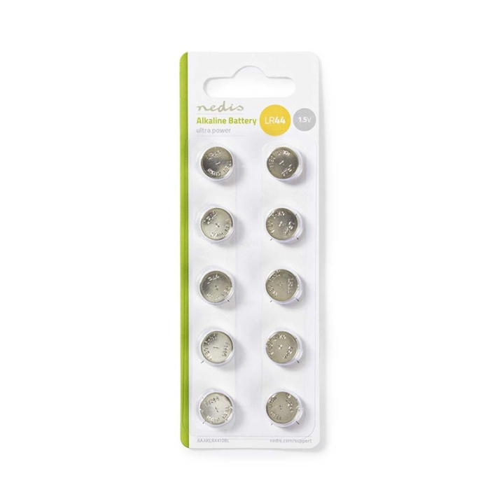 Nedis Alkaline Batteri LR44 | 1.5 V DC | 10-Pack i gruppen HEMELEKTRONIK / Batterier & Laddare / Batterier / Knappcell hos TP E-commerce Nordic AB (38-72975)