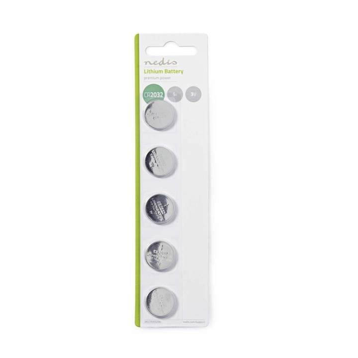 Nedis Lithium knappcellsbatteri CR2032 | 3 V DC | 5-Pack i gruppen HEMELEKTRONIK / Batterier & Laddare / Batterier / Knappcell hos TP E-commerce Nordic AB (38-72977)