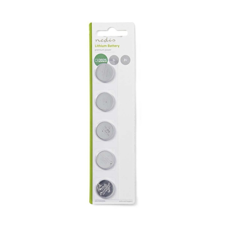 Nedis Lithium knappcellsbatteri CR2025 | 3 V DC | 5-Pack i gruppen HEMELEKTRONIK / Batterier & Laddare / Batterier / Knappcell hos TP E-commerce Nordic AB (38-72979)