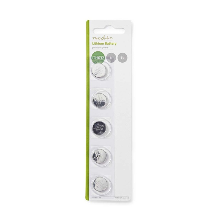 Nedis Lithium knappcellsbatteri CR1632 | 3 V DC | Förladdad | 5-Pack i gruppen HEMELEKTRONIK / Batterier & Laddare / Batterier / Knappcell hos TP E-commerce Nordic AB (38-72985)