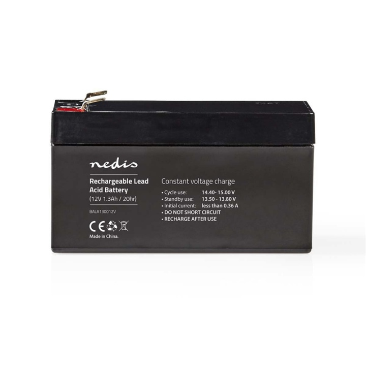 Nedis Uppladdningsbart blybatteri | Bly-syra | Uppladdningsbara | 12 V | 1300 mAh i gruppen HEMELEKTRONIK / Batterier & Laddare / Laddningsbara batterier / Blybatterier hos TP E-commerce Nordic AB (38-73010)