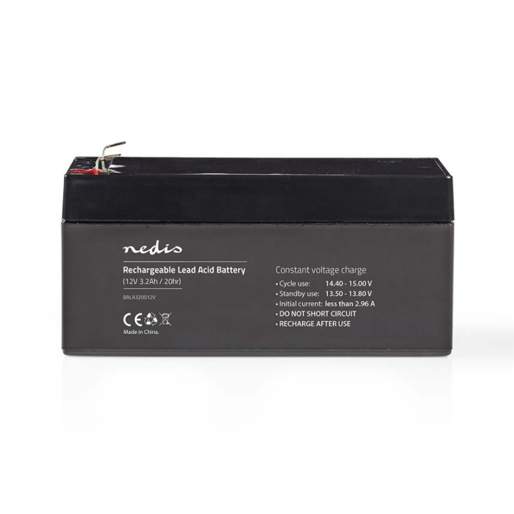 Nedis Uppladdningsbart blybatteri | Bly-syra | Uppladdningsbara | 12 V | 3200 mAh i gruppen HEMELEKTRONIK / Batterier & Laddare / Laddningsbara batterier / Blybatterier hos TP E-commerce Nordic AB (38-73012)