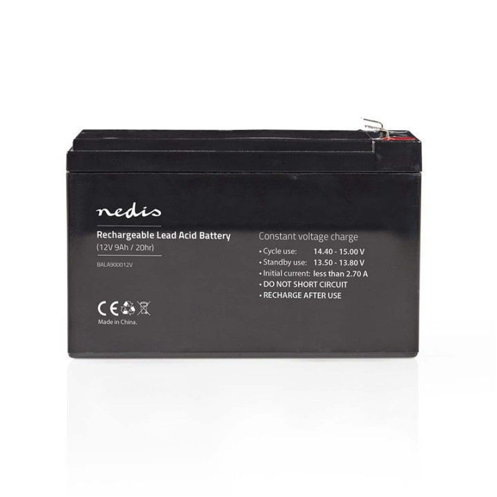 Nedis Uppladdningsbart blybatteri | Bly-syra | Uppladdningsbara | 12 V | 9000 mAh i gruppen HEMELEKTRONIK / Batterier & Laddare / Laddningsbara batterier / Blybatterier hos TP E-commerce Nordic AB (38-73013)