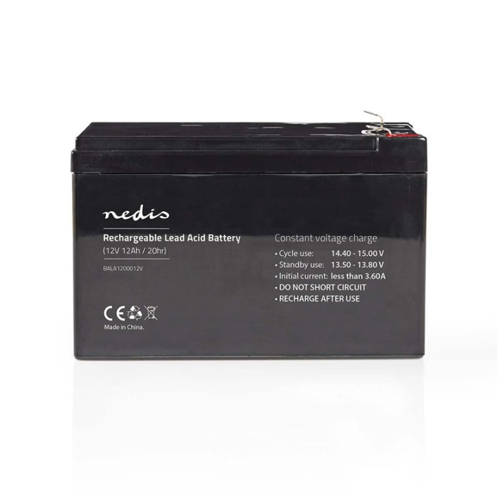 Nedis Uppladdningsbart blybatteri | Bly-syra | Uppladdningsbara | 12 V | 12000 mAh i gruppen HEMELEKTRONIK / Batterier & Laddare / Laddningsbara batterier / Blybatterier hos TP E-commerce Nordic AB (38-73015)