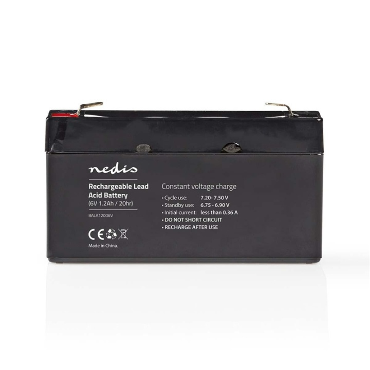 Nedis Uppladdningsbart blybatteri | Bly-syra | Uppladdningsbara | 6 V | 1200 mAh i gruppen HEMELEKTRONIK / Batterier & Laddare / Laddningsbara batterier / Blybatterier hos TP E-commerce Nordic AB (38-73016)