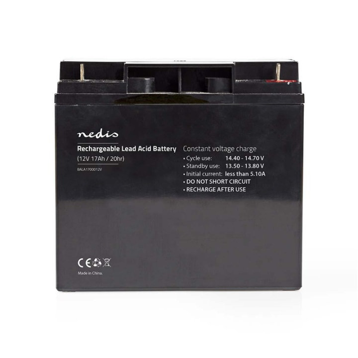 Nedis Uppladdningsbart blybatteri | Bly-syra | Uppladdningsbara | 12 V | 17000 mAh i gruppen HEMELEKTRONIK / Batterier & Laddare / Laddningsbara batterier / Blybatterier hos TP E-commerce Nordic AB (38-73017)