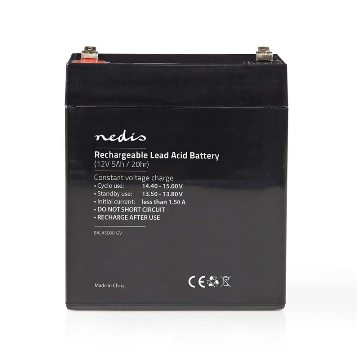 Nedis Uppladdningsbart blybatteri | Bly-syra | Uppladdningsbara | 12 V | 5000 mAh i gruppen HEMELEKTRONIK / Batterier & Laddare / Laddningsbara batterier / Blybatterier hos TP E-commerce Nordic AB (38-73018)