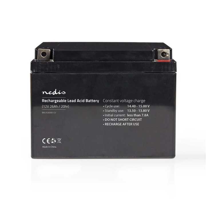 Nedis Uppladdningsbart blybatteri | Bly-syra | Uppladdningsbara | 12 V | 26000 mAh i gruppen HEMELEKTRONIK / Batterier & Laddare / Laddningsbara batterier / Blybatterier hos TP E-commerce Nordic AB (38-73020)
